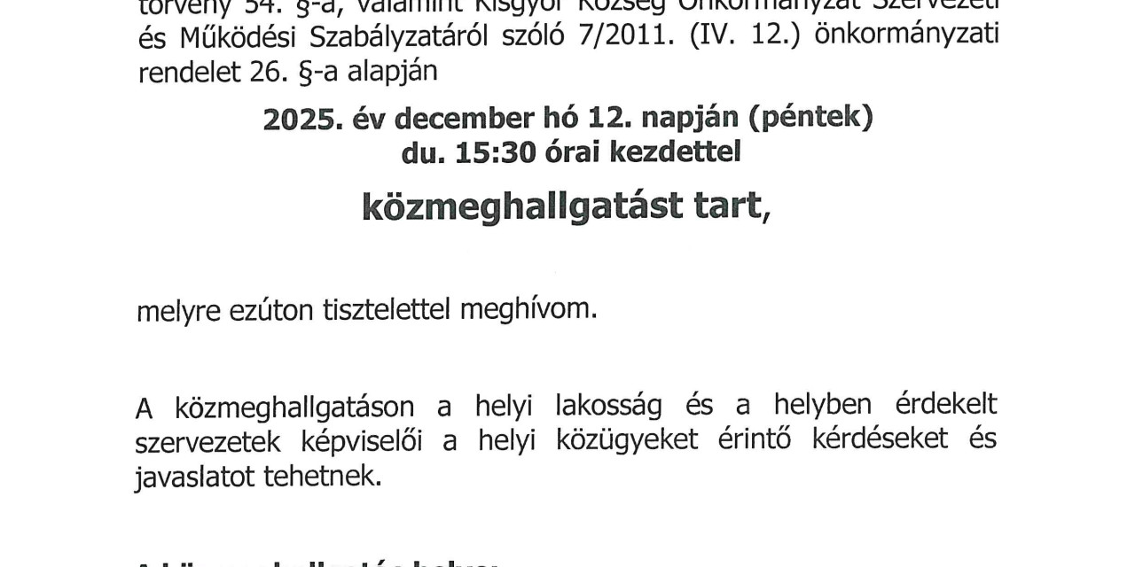 Közmeghallgatás
